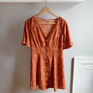 Kimchi Blue Rust Floral Dress